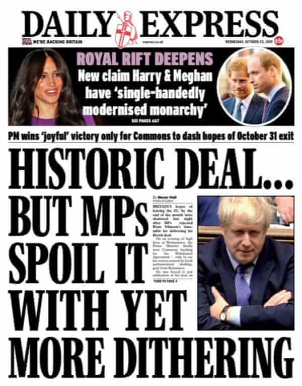 Yeah But No But How The Papers Covered Mps Refusal To Rush Through Brexit Deal Politics The Guardian