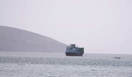 A vessel in the strait of Hormuz, as seen from Musandam, Oman, on 17 July.