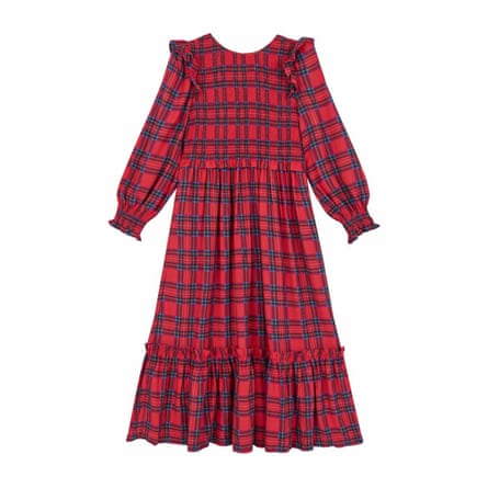 Joanie Finn Tartan Print Midaxi Dress Red