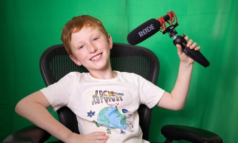 ‘When I found out I’d won an award, I ran around like crazy’ … Jack Andrews, nine, presents Jack to the Future.