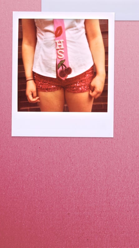 A polaroid showing a Harry Styles fan in hot pants and a HS cherry tie