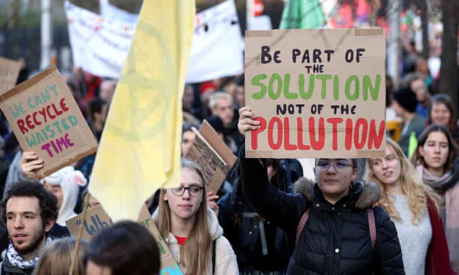 A climate crisis protest in Brussels, November 2019