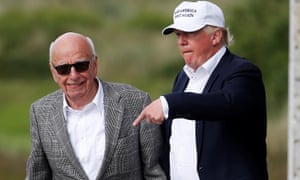 Donald Trump and Rupert Murdoch pictured last June.