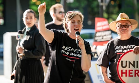 Gwen Mills, president of Unite Here.