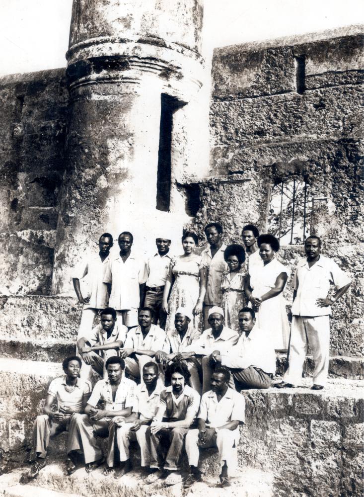The excavation team at Fort Jesus in the 1970s. 