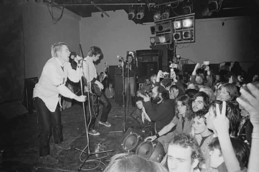 The Sex Pistols at Leeds Polytechnic during their Anarchy Tour, on 6 December 1976.