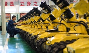 Firefighting robots in Tangshan City, north China. Concern is growing about automation’s potential to destroy jobs.