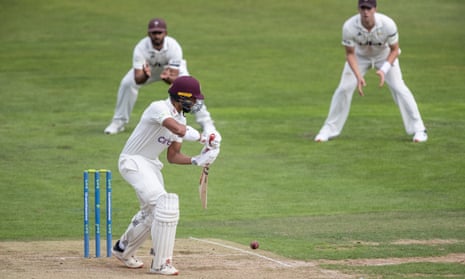 Emilio Gay of Northamptonshire in action against Surrey on Monday morning.