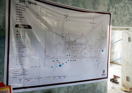 A map of the village identifying which homes are highest priority.