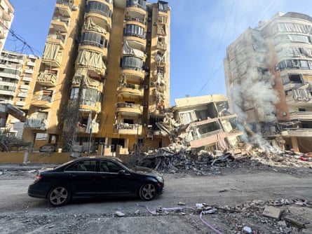 Destroyed buildings after an Israeli strike on Beirut’s southern suburbs
