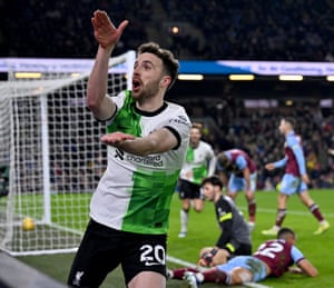 Jota celebrates scoring against Burnley