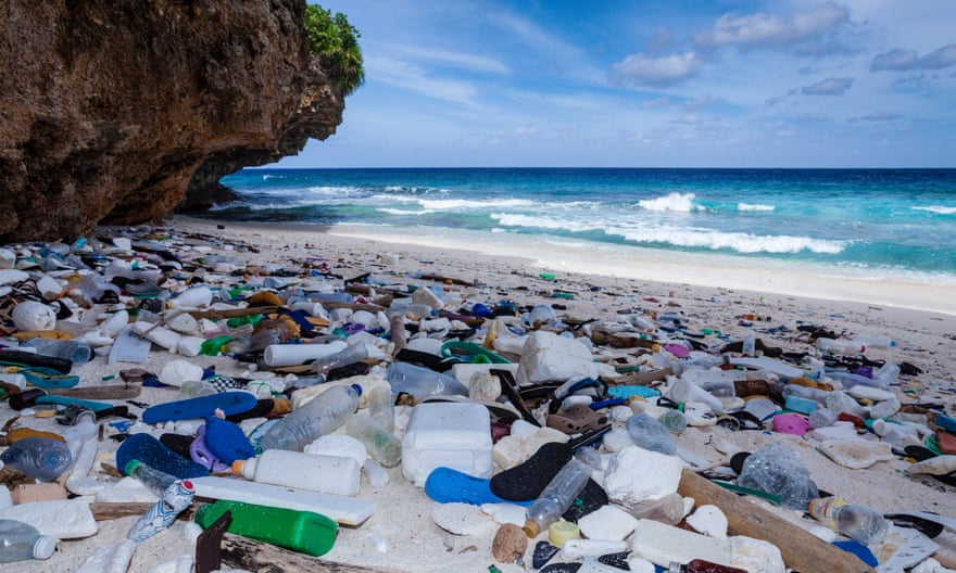 Plastic waste washed up on Christmas Island, Australia