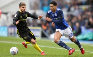 Jude Bellingham in action for Birmingham against Brentford.