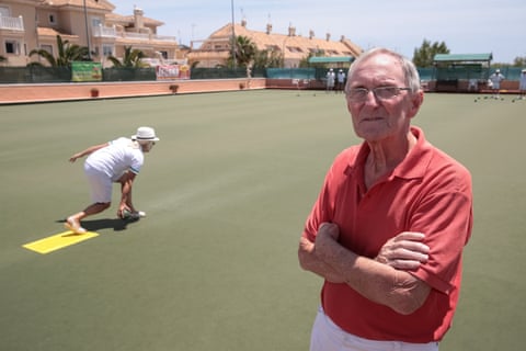 Bob Donnelly at the Emerald Isle lawn bowls club in Orihuela Costa on the Costa Blanca in Spain.