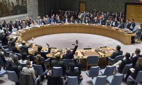Members of the United Nations Security council vote in favour of condemning Israel for building settlements in the West Bank and east Jerusalem. 