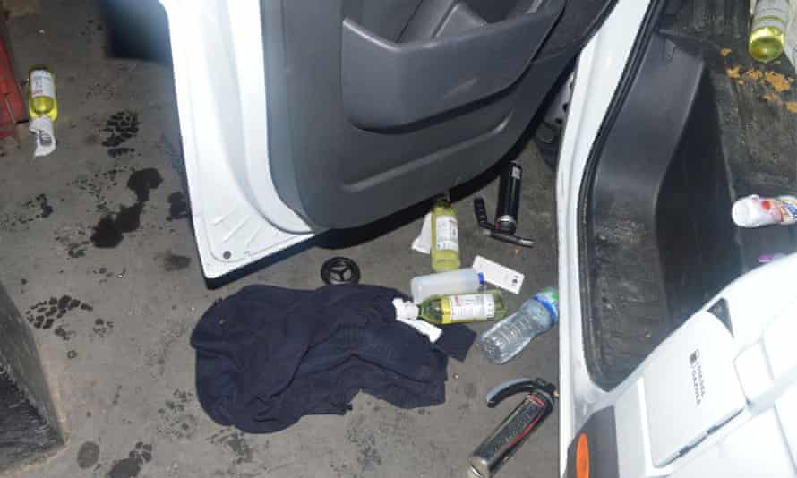 Items next to the van used in the London Bridge attacks.
