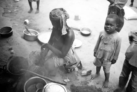A farmer cooking in Chicoma, Mozambique