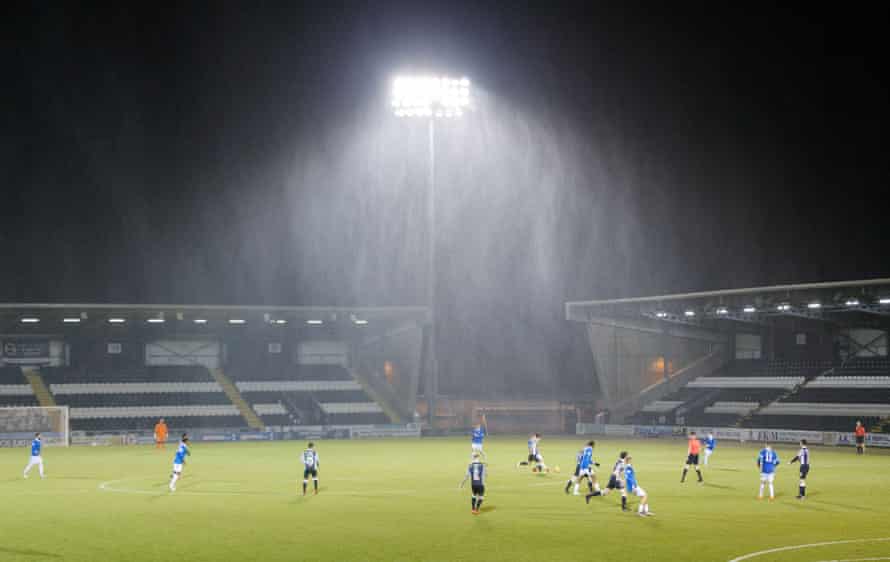 A moody shot under the lights in Paisley.