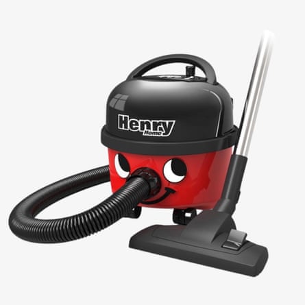 A red and black Henry Home vacuum cleaner