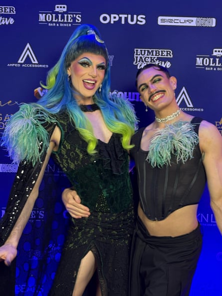 James Websley as Valerie Hex and Jarred Dewey in Melbourne in 2025.