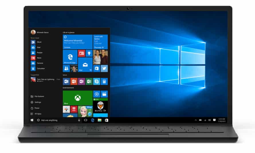 windows 10 on a laptop