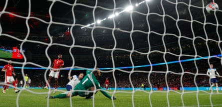 England captain Harry Kane scores his side’s second goal against Malta.