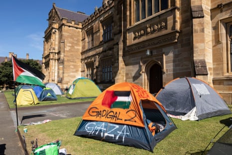 Australian university students are camping out in support of Gaza. Here ...