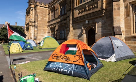 The Sydney University pro-Palestine encampment.