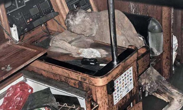 The mummified body of Manfred Fritz Bajorat, which was found slumped at a table in his yacht ‘like he was sleeping’.