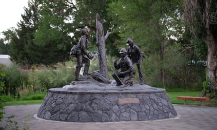 A monument dedicated to the Prineville hotshots. The 1994 wildfire killed 14 firefighters on Storm King mountain.