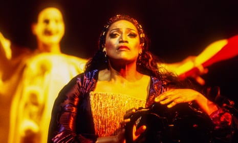 Jessye Norman as Ariadne/The Prima Donna in the final dress rehearsal of Ariadne auf Naxos at the Metropolitan Opera house, New York, in 1993.