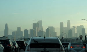 Morning traffic in Downtown Los Angeles.