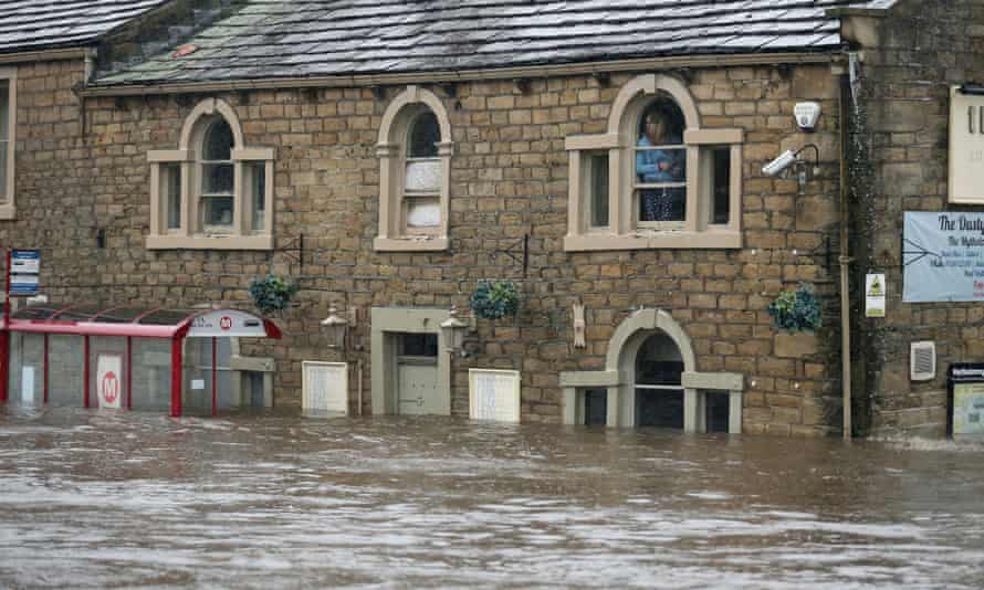 Residents trapped by flood water in Mytholmroyd