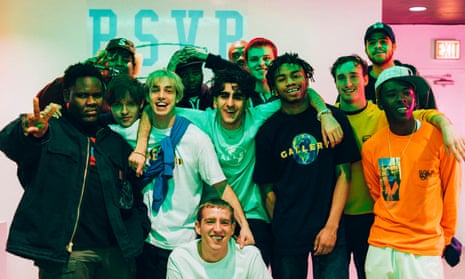 Thirteen of the members of Brockhampton, photographed by the 14th, Ashlan Grey.