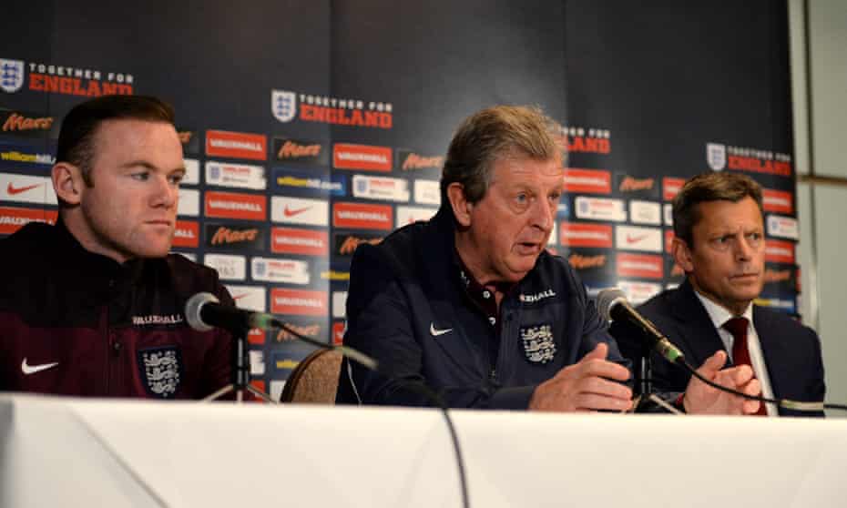 Wayne Rooney, captain of the England football team, with coach Roy Hodgson and Martin Glenn, the FA chief. Glenn said: ‘Lidl has joined us at an exciting time.’