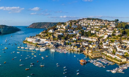 Aerial view of Salcombe in Devon
