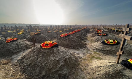 Graves of Russian Wagner mercenary group fighters are seen in a cemetery near the village of Bakinskaya in Krasnodar region, Russia.