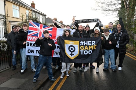Weston-super-Mare fans enjoy their long trip north.