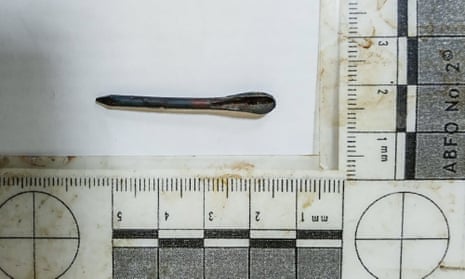 A small metal dart called a fléchette.
