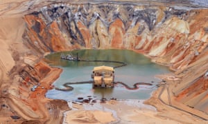 An aerial view of the Enterprise Sand Mine on North Stradbroke Island, south-east of Brisbane in Australia.