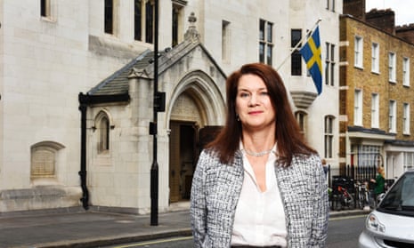 Ann Linde, Sweden’s minister for EU affairs, outside the Swedish church in London