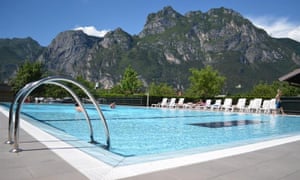 Pool and mountains, Camping Brione, Lake Garda,