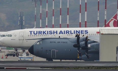 A British air force plane at Istanbul airport in Istanbul on Tuesday