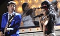 Mark Ronson and Amy Winehouse at the Brit Awards 2008.