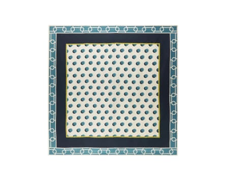 John Lewis Abstract Spot Print Square Silk Scarf, Blue/Multi