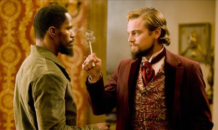 Jamie Foxx and Leonardo DiCaprio in Django Unchained.