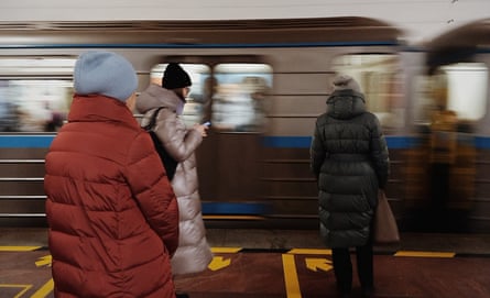 People waiting for the metro in Ekaterinburg.