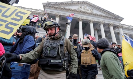 Members of the Oath Keepers are seen among the mob that attacked the Capitol on 6 January. 