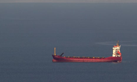 The bulk carrier Maranta, under the flag of Cameroon, floats to collect grain from one of the ports of Odesa region on 3 October 2023.