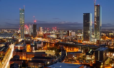 Manchester city centre skyline.